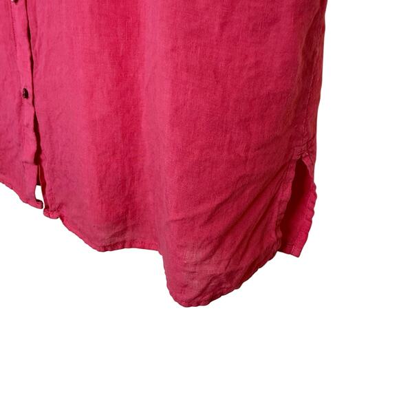 Eileen Fisher Women's Linen Button Down Tank Red Shirt Blouse Plus Size 1X - Picture 4 of 5